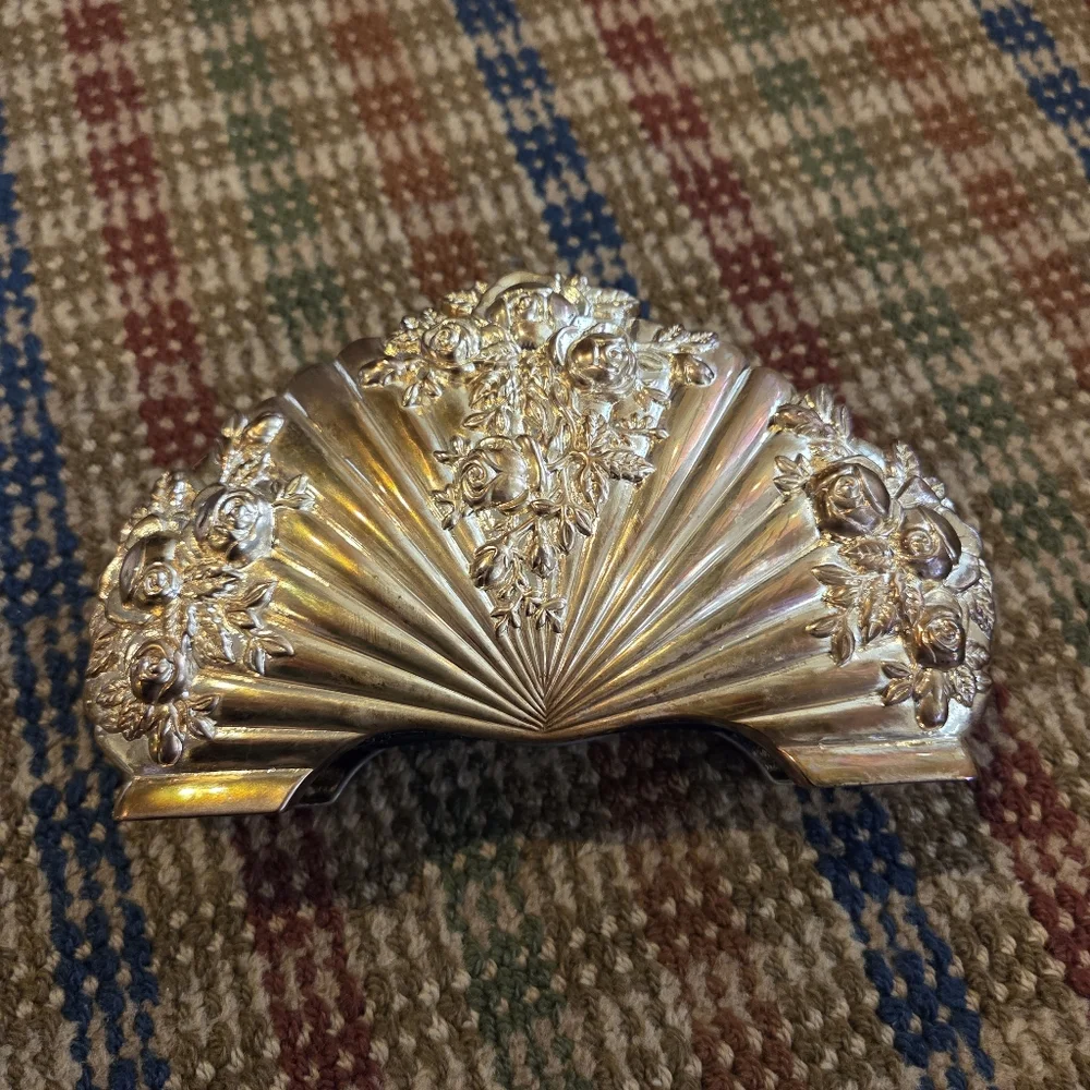 Royal Doulton Gold Plated Napkin Holder Old Country Roses Tableware Vintage RARE - Picture 12 of 13
